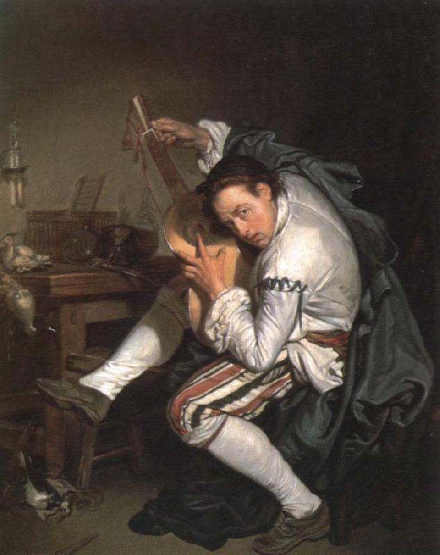 Jean Baptiste Greuze the guitar player oil painting image